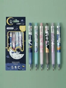 6入組可愛的卡通設計便攜式擦除筆 - 藍色 - 查看 2