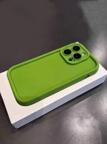 1pc High-end Rhinestone Sandpaper Pattern Thickened Matte Mobile Phone Case Compatible With Iphone - Green - View 4