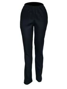 Pantalón de resorte en cintura con bolsas en mezclilla strech - Negro - Ver 1