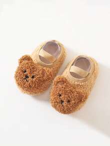 Baby Floor Socks - Thick Winter Baby Indoor Shoes - Kids Non-slip Floor Socks Soft Sole Early Education Shoes - Warm And Lightweight - Suitable For Infants, Toddlers - Coffee Brown - View 2