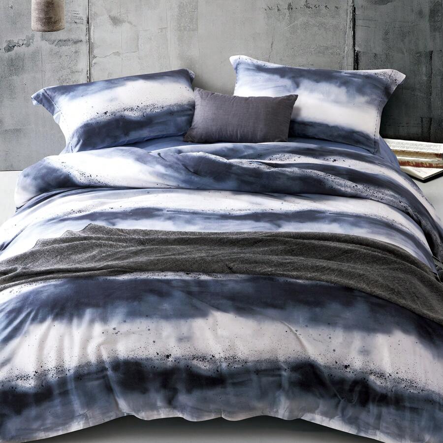 3pcs Tropical Plant Leaves Printed Duvet Cover Set, 100% Cotton Comforter Cover Set, Super Soft Bedding Set With 2 Pillowcases, Zipper & Corner Ties For All Seasons (No Filling) - Xanh & trắng (thiên thần) - Xem 1