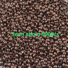2/2.5/3mm Bi Nhỏ Crimps Cấp Hạt Chặn Miếng Đệm Thành Phần Hạt Làm Trang Sức Tự Làm Thủ Công chất liệu 500 chiếc - Nhiều màu - Xem 30