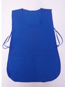 Mandil O Delantal Tipo Casaca, 100% Poliester, Varios Colores - azul real - Ver 2