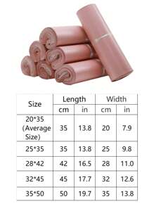 100 cái Túi đóng gói màu trơn, Túi đóng gói đa năng đơn giản cho trường học, văn phòng - Màu Hoa hồng đỏ - Xem 7