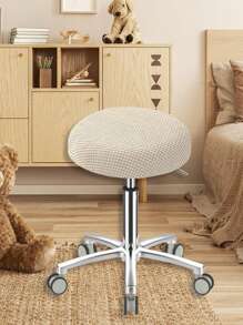 YIMEIS 1pc Corn Kernel Beige Round Stool Cover, Simple Elastic Chair Cover Non-slip Washable Lift Round Chair Cover - Beige - View 5