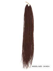 24inch 60 cm Xoắn Tóc Móc sự thêu Bím tóc Sợi tổng hợp Xoắn Móc sự thêu Bím tóc 25 Sợi Đối với phụ nữ - Màu nâu Sô-cô-la - Xem 2