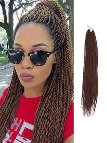 24inch 60 cm Xoắn Tóc Móc sự thêu Bím tóc Sợi tổng hợp Xoắn Móc sự thêu Bím tóc 25 Sợi Đối với phụ nữ - Màu nâu Sô-cô-la - Xem 1