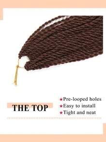 24inch 60 cm Xoắn Tóc Móc sự thêu Bím tóc Sợi tổng hợp Xoắn Móc sự thêu Bím tóc 25 Sợi Đối với phụ nữ - Màu nâu Sô-cô-la - Xem 5