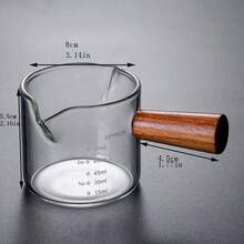 1入組75ml高硼硅玻璃製有木柄和測量盎司的杯子,非常適合用來在聖誕節為您的摯愛手工製作咖啡。 - 彩色 - 查看 3