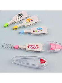 4入組修正帶補充組,可愛的裝飾點擊式校正帶文具辦公校用品kawaii可愛配件