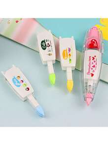 4入組修正帶補充組,可愛的裝飾點擊式校正帶文具辦公校用品kawaii可愛配件