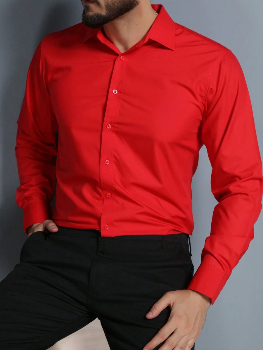 Men Shirts - 紅色 - 查看 1