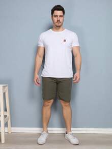 Men Denim Shorts - Army Green - View 7
