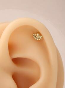 1pc Fashionable Simple Mini Titanium Steel Stud Earring Suitable For Women's Daily Wear