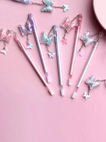Caneta Pendente De Borboleta Neutra, Estilo Ins De Menina Bonita, Estudante Fofa E Adorável, Exame De Assinatura De Caneta Pendente Neutra