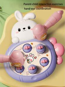 1 pieza Juguete Toddler Whack-A-Mole, Juego de martilleo de conejo de madera, Juguete de aprendizaje temprano interactivo, Acrílico colorido, Excelente regalo para bebés niños y niñas de 0 a 12 meses - Naranja - Ver 3