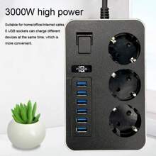 MCDODO Power Strip EU Plug Socket With USB Extension Cord Smart Network Filter Round Pin AC Outlet Multiprise Electrical Charge Adapter - Black - View 7