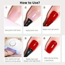 VEGE SISTER 透明果凍冰透明顏色指甲凝膠拋光粉色的裸色乳白色白色指甲凝膠拋光浸泡UV凝膠指甲半透明薄透果凍指甲凝膠沙龍家庭使用指甲修指甲和修腳工具 - 西瓜粉 - 查看 7