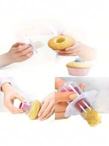 1入組蛋糕鑽心及裝飾器,可重複使用的蛋糕內餡工具,烘焙工具,廚房用品