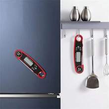 數字餐飲溫度計燒烤肉類溫度計探測類型防水液體溫度計可折疊 - 黑色 - 查看 5