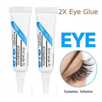 2pcs Eye False Eyelash Glue 7g, Strong Waterproof Adhesive For False Eyelashes