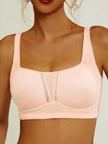 Thin Women's Underwear, Top Type Bra For Large Breasts, Reducing Side Breast, Preventing Sagging And Shock, Seamless, Shrink Chest - Pink - View 1