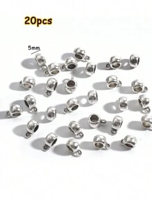 20入古色銀合金吊墜珠寶連接吊飾手鐲吊墜連接器間隔珠寶扣配件手鐲項鍊diy定位扣 - 復古銀色 - 查看 12