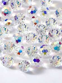 20顆香檳色松散珠子包,4-8mm,diy聖誕禮物,鍍面加工切面珠子,閃爍玻璃水晶珠子,四方珠子,藝術琉璃珠子,diy珠寶製作,幸運珠子,手鍊和項鍊配件,裝飾珠子 - 香檳 - 查看 5