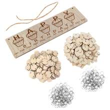 1 套 DIY 木质家庭生日牌挂件，日历壁挂式生日提醒，生日装饰挂件，精美礼物 - 黑色 - 查看 9