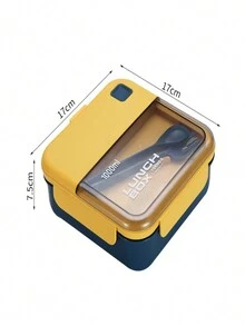 Lunch Box Caja de almuerzo con 2 compatimentos, Libre de BPA con Vaso, Cuadrado - Multicolor - Ver 6