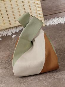 1 件迷你尺寸条纹色块镂空针织钩针透气轻便可折叠雨伞化妆品香水笔记本防污开口简约女士单肩包手提包手提包，母亲节礼物，妈妈礼物，妈妈的必需品，外出妈妈包，完美搭配度假服装女士，度假必需品，非常适合夏季、度假和海滩 - 彩色 - 查看 2