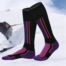 运动户外 1 双女士均码保暖户外运动滑雪运动袜 - 黑色 - 查看 1