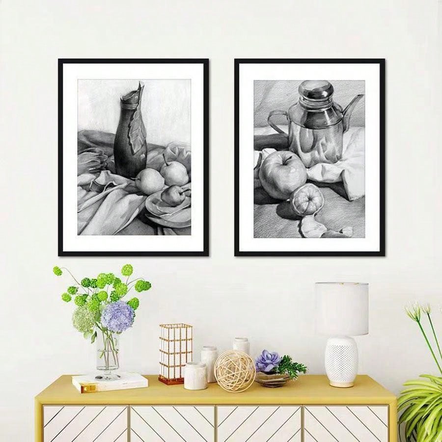 1pc Real Wood A4 Picture Frame With Random Paper Page Pattern