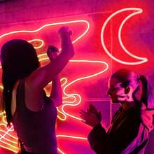 Halloween Led Neon Moon Light In Red