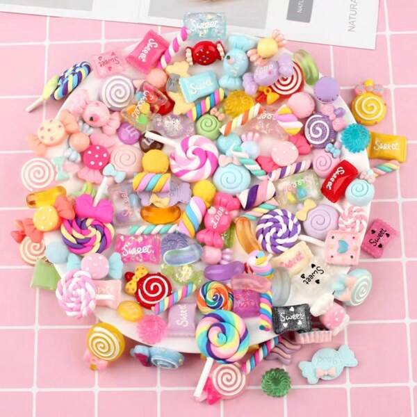 10 Piezas De Juguetes De Simulación Aleatoria, Resina De Poliéster De Dulces Lindos, Accesorios De Bricolaje Para Pendientes, Accesorios Para El Cabello, Imanes De Nevera, Fabricación De Joyas, Decoración De Casas De Muñecas Y Regalos