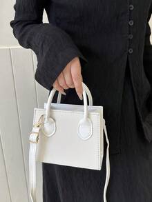 Túi xách đeo vai thời trang màu trơn thanh lịch dành cho nữ sinh viên - Màu be - Xem 4