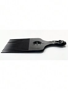 1pc Fashionable Fist-Shaped Black Plastic Comb, Suitable For Barbershop