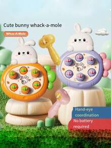 1 pieza Juguete Toddler Whack-A-Mole, Juego de martilleo de conejo de madera, Juguete de aprendizaje temprano interactivo, Acrílico colorido, Excelente regalo para bebés niños y niñas de 0 a 12 meses - Naranja - Ver 6