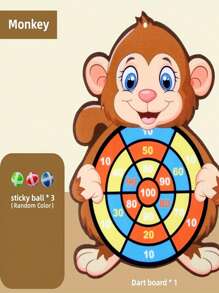 1入組兒童黏球飛鏢靶標板,創意投擲球靶標板,室外運動室內布玩具,教育性桌遊——完美的聖誕,萬聖節,感恩節禮物 - 黃色 - 查看 4