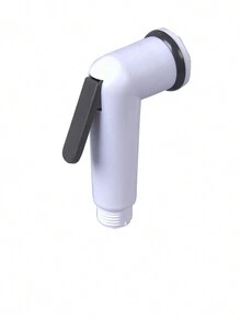 1pc Plastic Shower Head With High Water Pressure For Bathroom Use - White - View 2