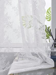 2 Piezas De Cortinas De Encaje Bordado Semi-opacas Para Ventanas De Cocina Adecuadas Para Dormitorio, Baño, Ventana Pequeña - Blanco - Ver 5