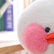 28 厘米可爱 Lalafanfan 戴眼镜的鸭子流行小鸭毛绒玩具动物玩偶填充玩具节日和生日礼物 - 白色 - 查看 2