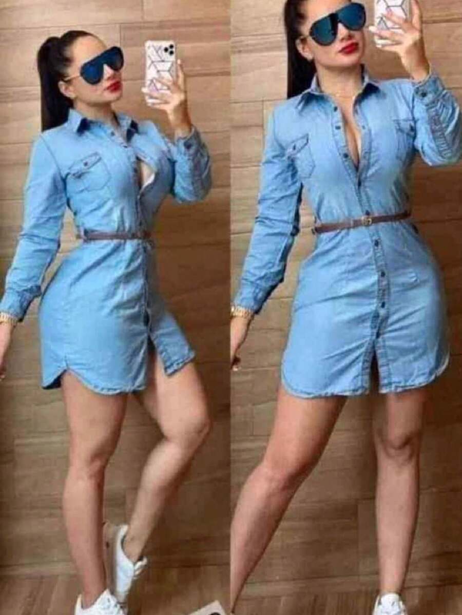 Vestidos de mezclilla - Azul - Ver 1