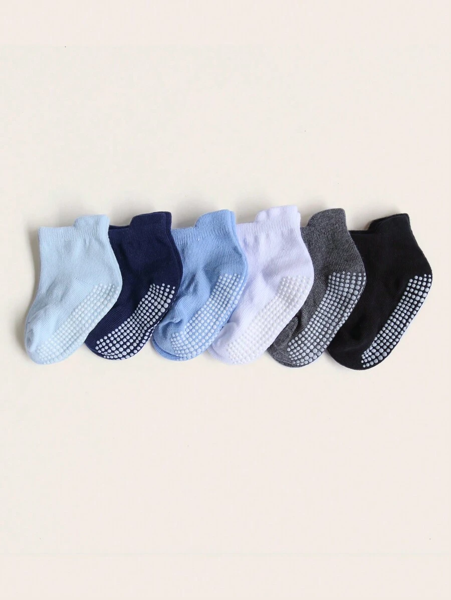 6 paar Baby Antislip Vloersokken Met Rubber