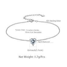 1pc Hearts Bracelet For Women Girls, Zirconia Birthstone Bracelets 925 Sterling Silver Anklets Elegant Chain Jewelry Gift For Her Mom Wife Girlfriend Birthday Anninversary Dating Valentine's Day Gifts, Mother's Day Gifts - Heart-shaped - View 21