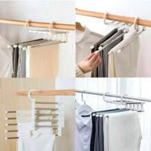 Multifunctional Stainless Steel Adjustable Trouser Rack, Towel Rack, Wardrobe Rack - White - View 6