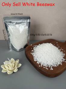 100克顆粒狀白色蜂蠟diy蠟燭製作材料,天然蠟用於手工蠟製品,供化妝品、蠟燭、家具等使用 - 白色 - 查看 2