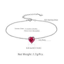 1pc Hearts Bracelet For Women Girls, Zirconia Birthstone Bracelets 925 Sterling Silver Anklets Elegant Chain Jewelry Gift For Her Mom Wife Girlfriend Birthday Anninversary Dating Valentine's Day Gifts, Mother's Day Gifts - Heart-shaped - View 18