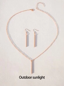imoli 3pcs Rectangle Decor Jewelry Set - Rose Gold - View 8