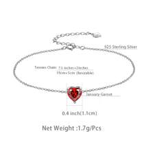 1pc Hearts Bracelet For Women Girls, Zirconia Birthstone Bracelets 925 Sterling Silver Anklets Elegant Chain Jewelry Gift For Her Mom Wife Girlfriend Birthday Anninversary Dating Valentine's Day Gifts, Mother's Day Gifts - Heart-shaped - View 19